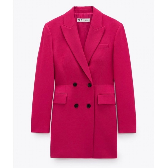Zara Fuschsia Double Breasted Blazer Dress - Picture 2 of 4